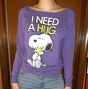 Peanuts Sweatshirt Snoopy Purple